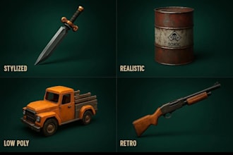 create 3d game assets and props
