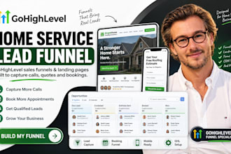 build gohighlevel sales funnel ghl landing page for home service businesses