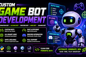 develop game bot automation bot ai game bot discord bot mmo bot gaming bot