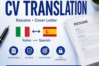translate cvs and cover letters between italian and spanish