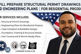 prepare structural permit drawings and engineering plans for residential project