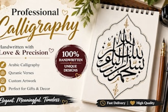 create beautiful  custom calligraphy