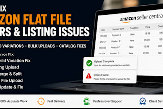 fix amazon flat file and variation listings