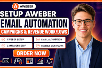 setup aweber email automation campaign and revenue workflow