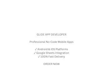 build a professional no code mobile app using  glide