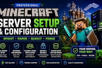 setup and configure your minecraft spigot paper bukkit and forge server today