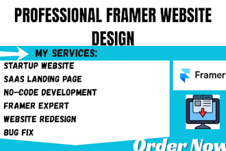 design startup saas website framer landing page no code expert fix framer