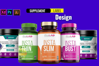 design professional supplement label for vitamins, capsules and powders