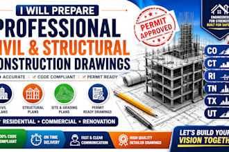prepare professional civil and structural construction drawing co ct ri tn tx ut