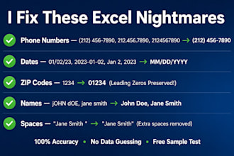 clean format and standardize excel data