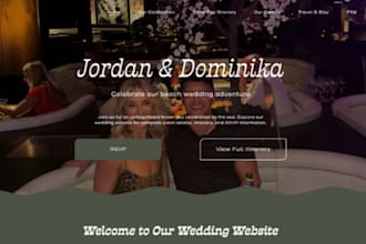 design wix wedding website wedding photographer rsvp event booking website