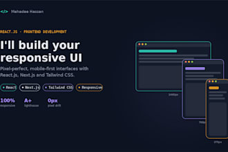 build a responsive react js frontend with modern UI