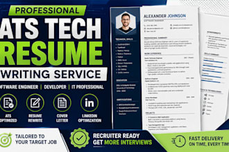 write, rewrite ats tech resume, software engineer, IT resume CV writing