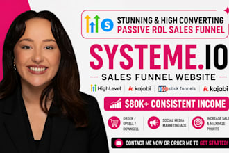 build systeme io website, systeme io sales funnel, landing page, systeme io