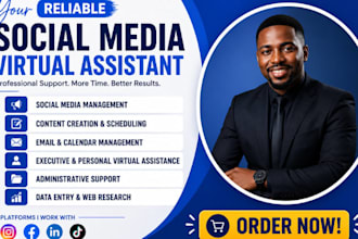 social media manager personal executive virtual assistant data enrty admin VA