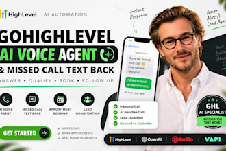 build gohighlevel ai voice agent and missed call text back ghl automation