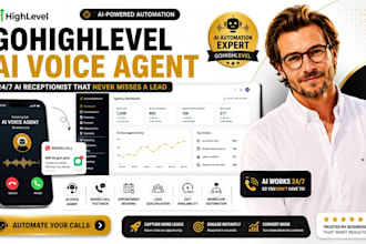 build gohighlevel ai voice agent and missed call text back automation