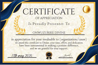 create luxury certificate, award, diploma and appreciation certificate design