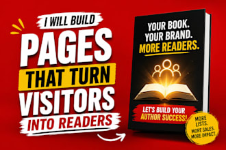 design ebook landing page, author website and ebook sales funnel