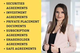 draft sec compliance documents, securities agreements, and investment contracts