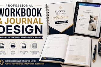 design a professional workbook and journal in canva