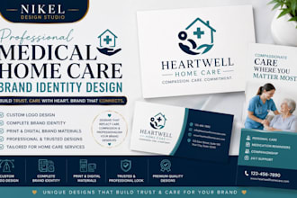 design home care logo health care , and senior care flyers