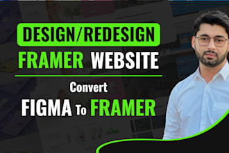 design or redesign framer website, convert figma to framer website