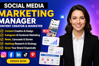 be your social media manger, content creator and marketer