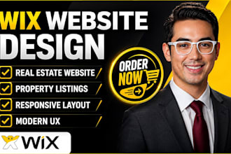 design wix real estate website property listings, responsive layout modern UX