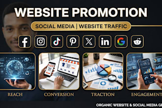 social media promotion and marketing to increase website traffic and visibility