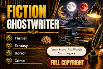be your fiction ghostwriter, ebook writer for fantasy thriller romance