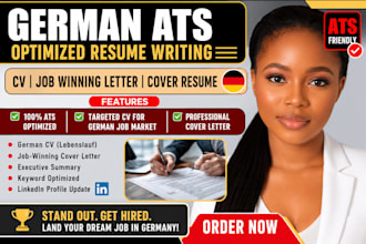write german ats optimized resume writing, CV job winning letter cover resume