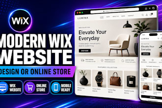 design and develop a modern wix website or wix online store