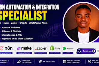 make n8n ai agent shopify, heygen, n8n whatsapp chat bot n8n automation make com