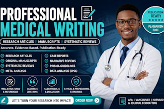 write medical research articles, manuscripts, and systematic review