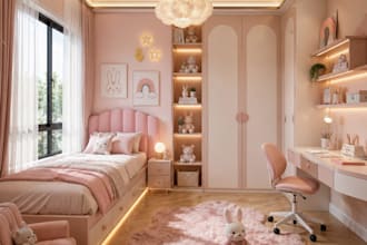 render functional toddler room, playroom and kindergarten for your kids