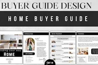 design real estate brochure, property listing, airbnb welcome book, buyer guide