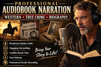 record professional western, true crime, and biographical audiobook narration