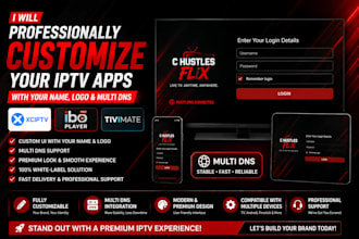 rebrand xciptv or ibo pro player with multi dns panels