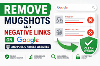 remove mugshots and negative links on google and public arrest website