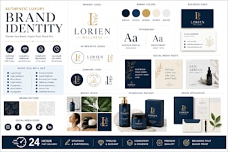 design authentic luxury brand identity, brand board, visual identity, brand kits