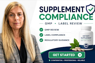 provide dietary supplement compliance, gmp and label review