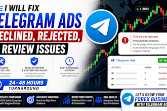 run telegram ads fix any telegram ad issue telegram ad for game, forex promotion