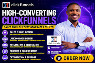 design clickfunnels  sales funnel, landing page, membership and automation