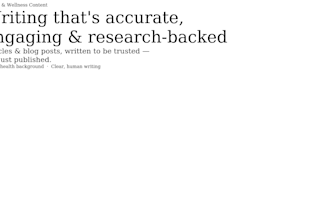 write accurate health, wellness, or general blog content