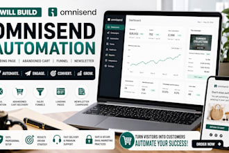 build omnisend automation, landing page, abandoned cart, funnel, newsletter