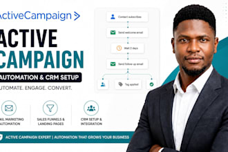 setup activecampaign CRM, email campaigns, sales funnel and automation