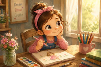 design water color children book, storybook  and book cover cover for KDP