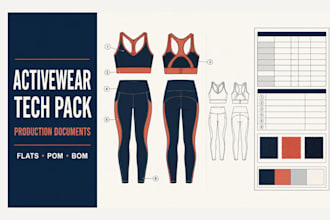 develop activewear and sportswear tech packs for production