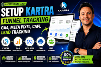 setup kartra funnel tracking, ga4, meta pixel, capi, leading tracking